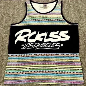 Young & Reckless Tank Top Mens medium Aztec  Southwestern Streetwear Y2K